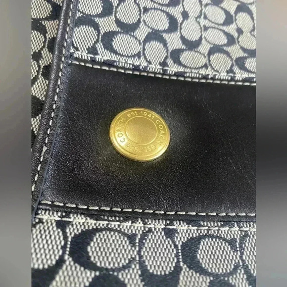 Vintage COACH monogram Black and White Crossbody Bag - Picture 7 of 9